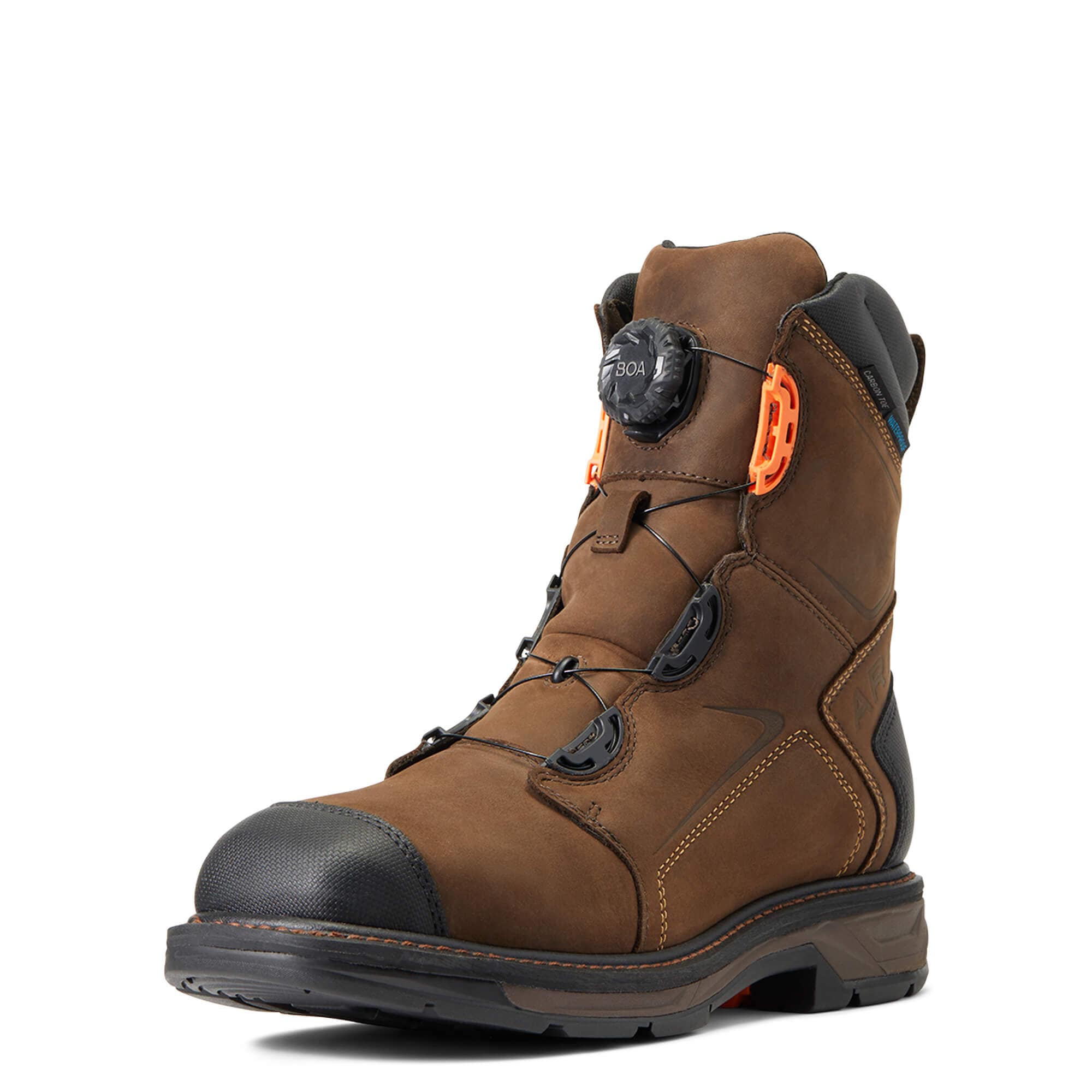 Ariat Men's Workhog XT 8" BOA® Chocolate Brown Waterproof Carbon Toe Work Boots 10038922 - Image 2