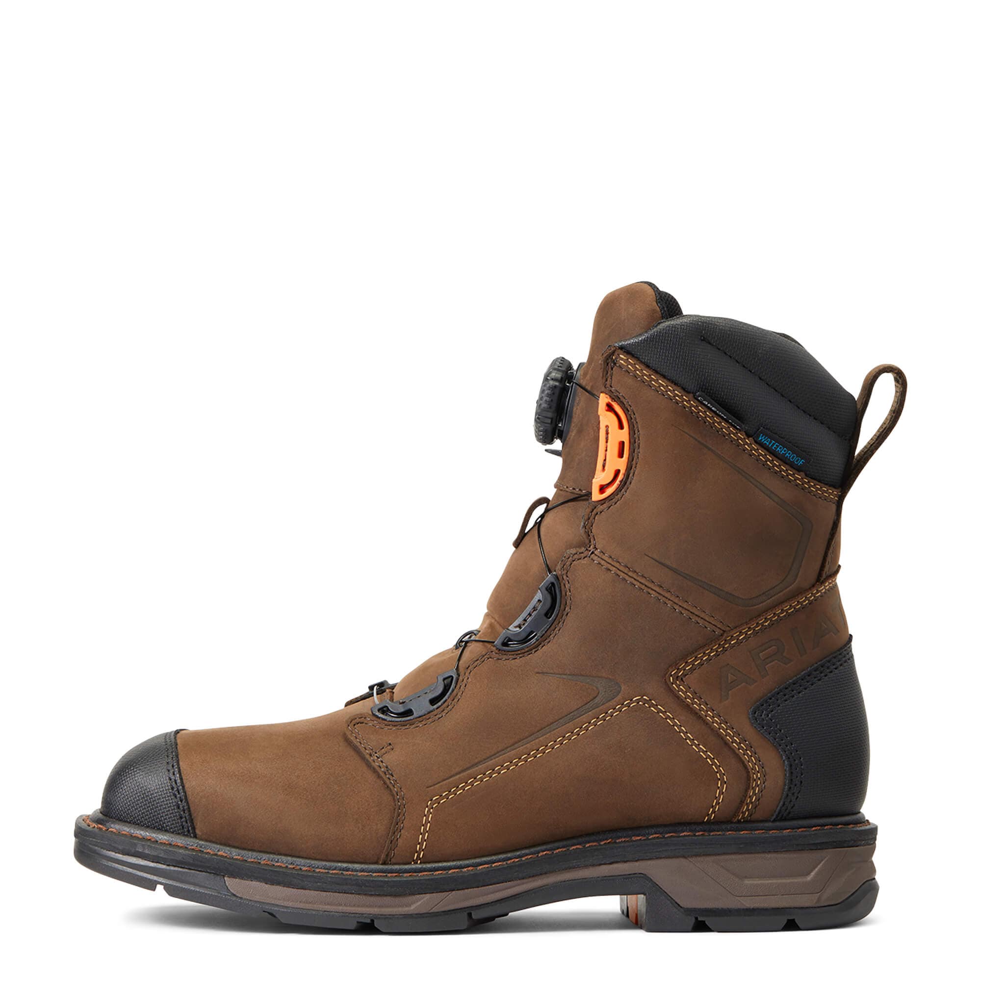 Ariat Men's Workhog XT 8" BOA® Chocolate Brown Waterproof Carbon Toe Work Boots 10038922 - Image 3