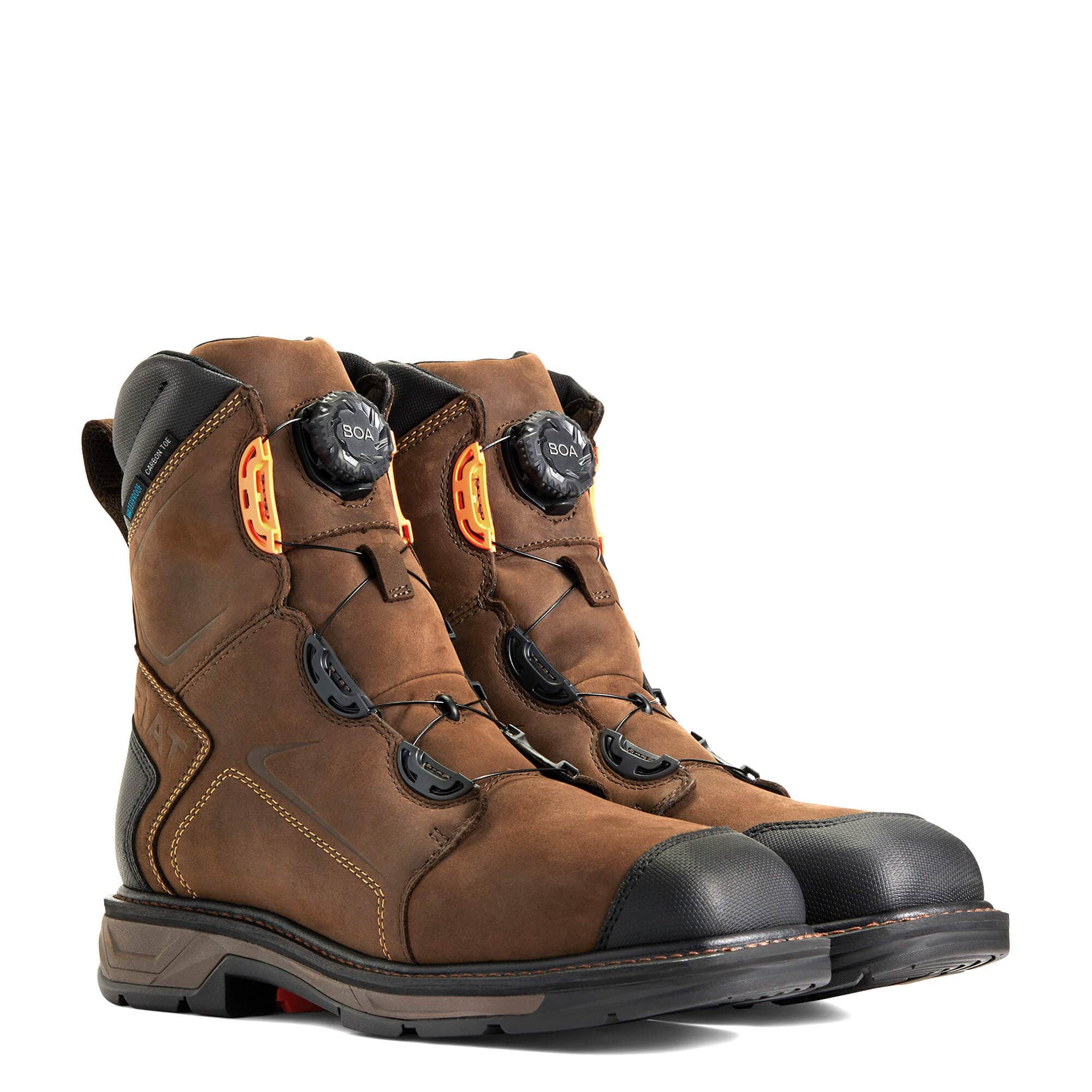 Ariat Men's Workhog XT 8" BOA® Chocolate Brown Waterproof Carbon Toe Work Boots 10038922 - Image 6