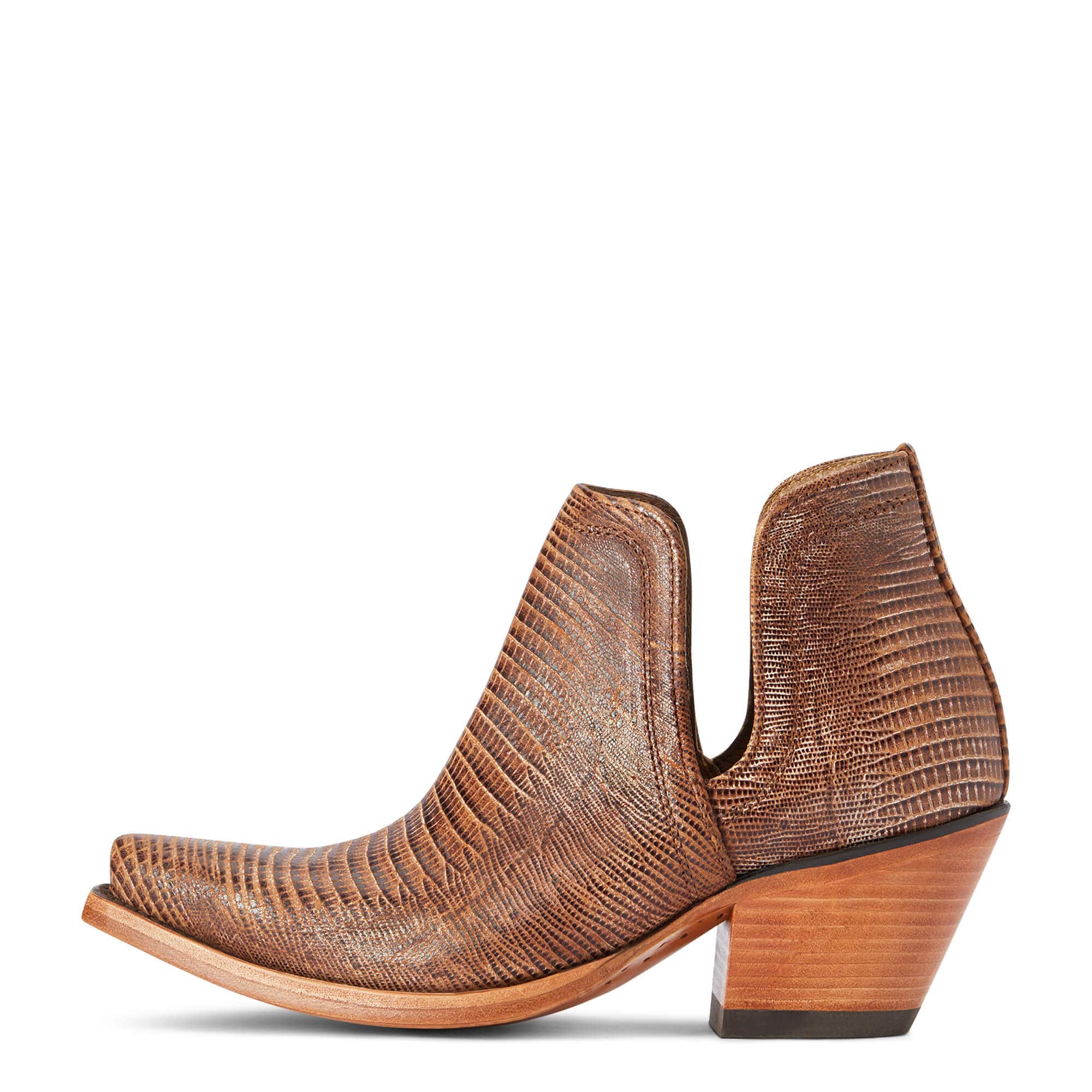 Ariat Women's Dixon Brown Lizard Print Booties 10042456 - Image 3