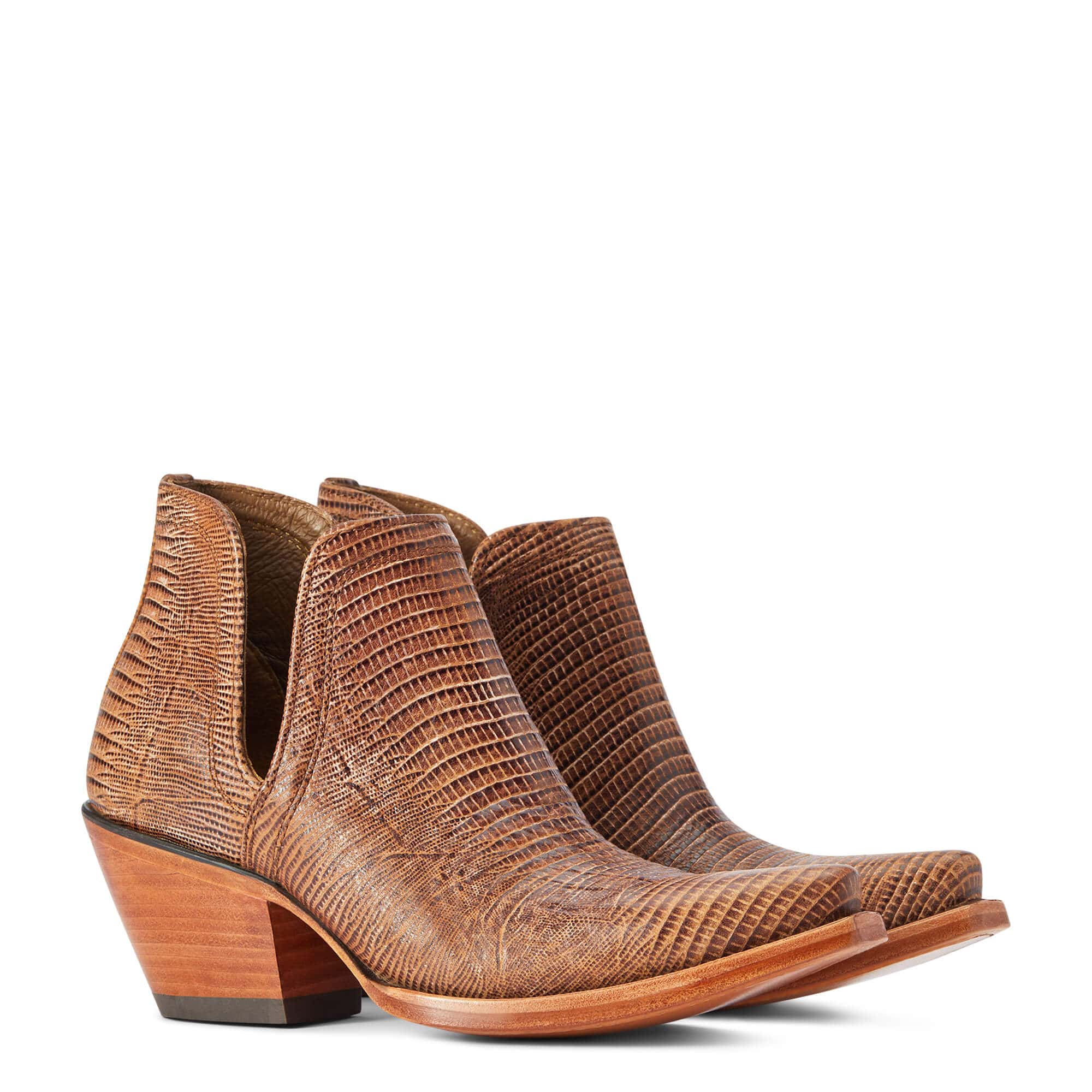 Ariat Women's Dixon Brown Lizard Print Booties 10042456 - Image 6