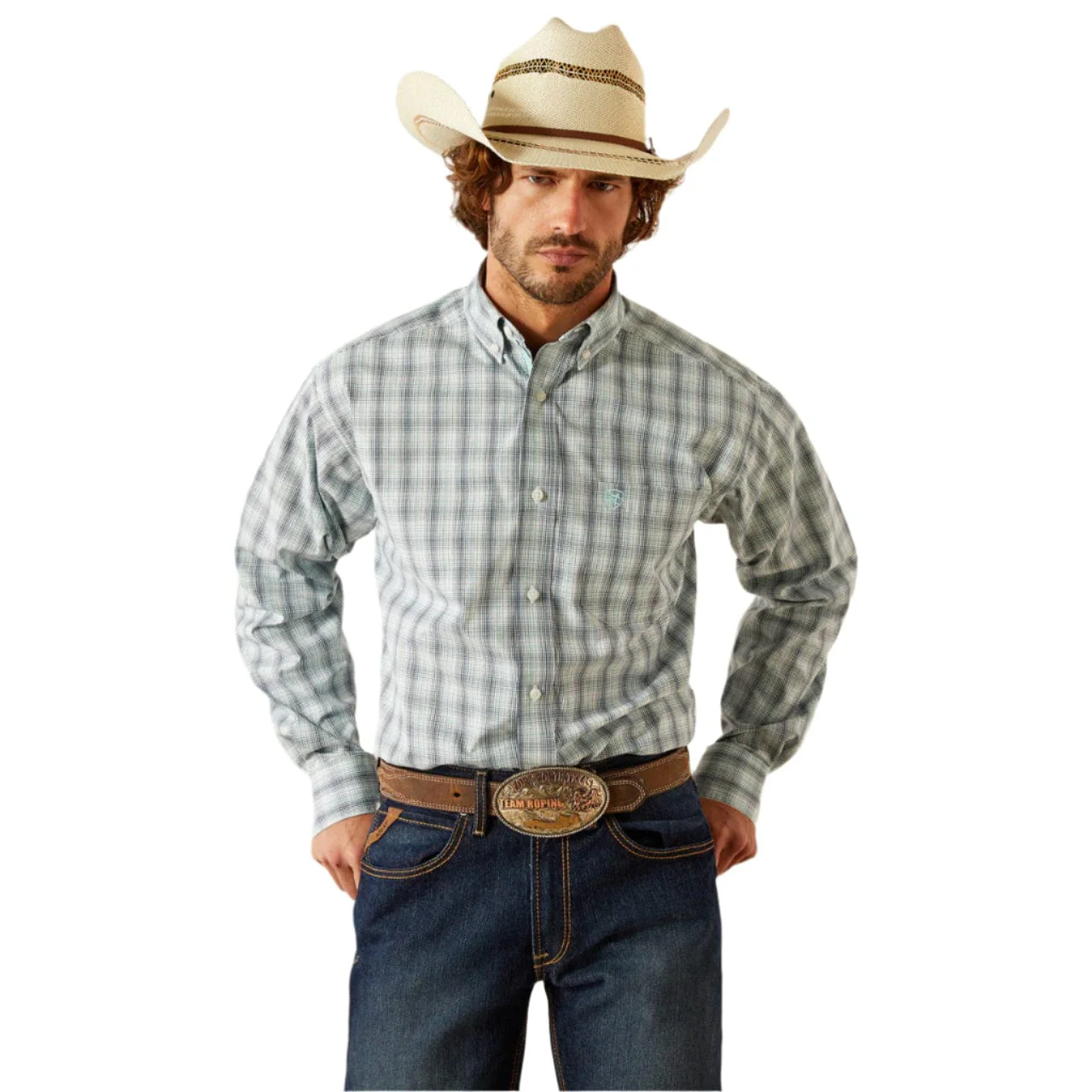 Ariat Men's Navy Pro Conner Classic Fit Long Sleeve Snap Shirt 10054676