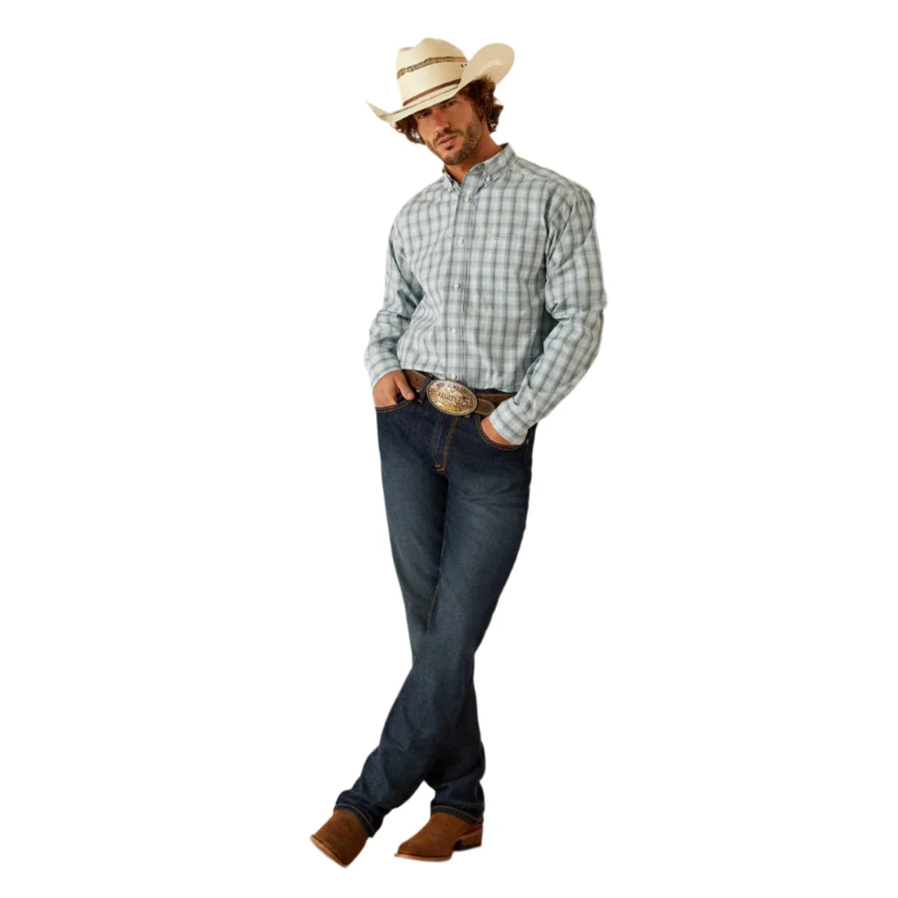 Ariat Men's Navy Pro Conner Classic Fit Long Sleeve Snap Shirt 10054676 - Image 3
