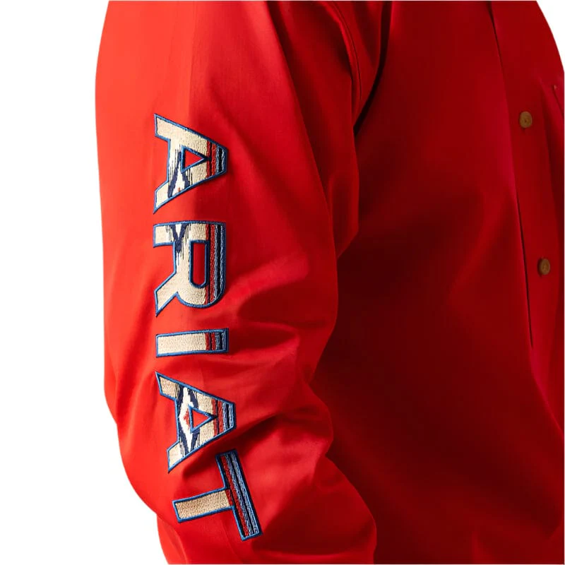 Ariat Men's Team Logo Red Twill Classic Fit Shirt 10055236 - Image 4