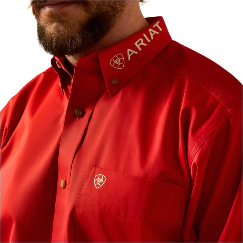 Ariat Men's Team Logo Red Twill Classic Fit Shirt 10055236 - Image 5