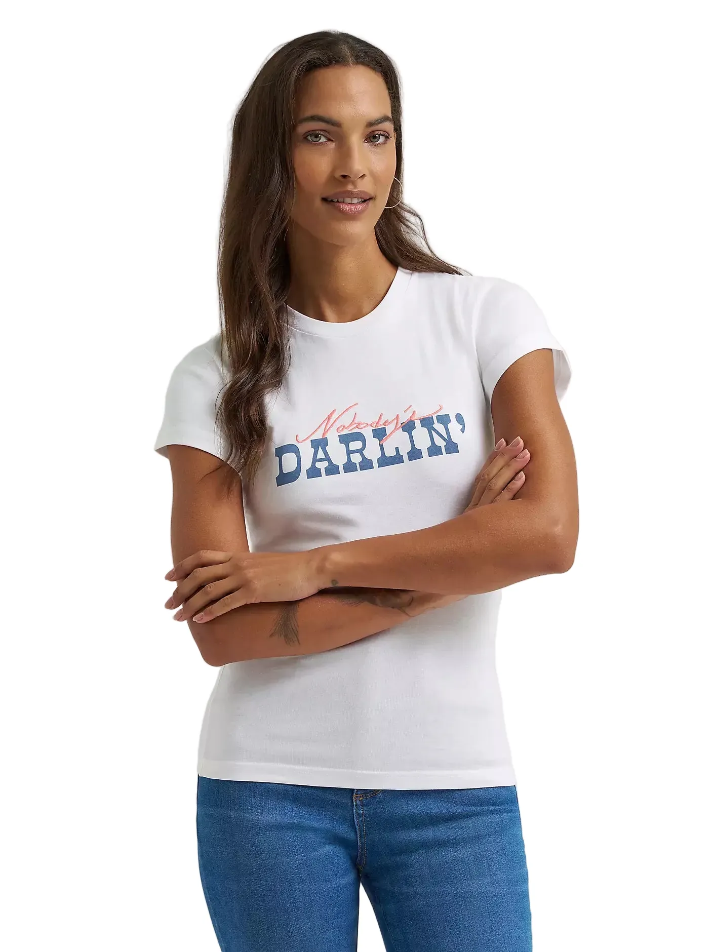 Wrangler Women's Bright White Nobody's Darlin Shrunken T-Shirt 112372980 - Image 2