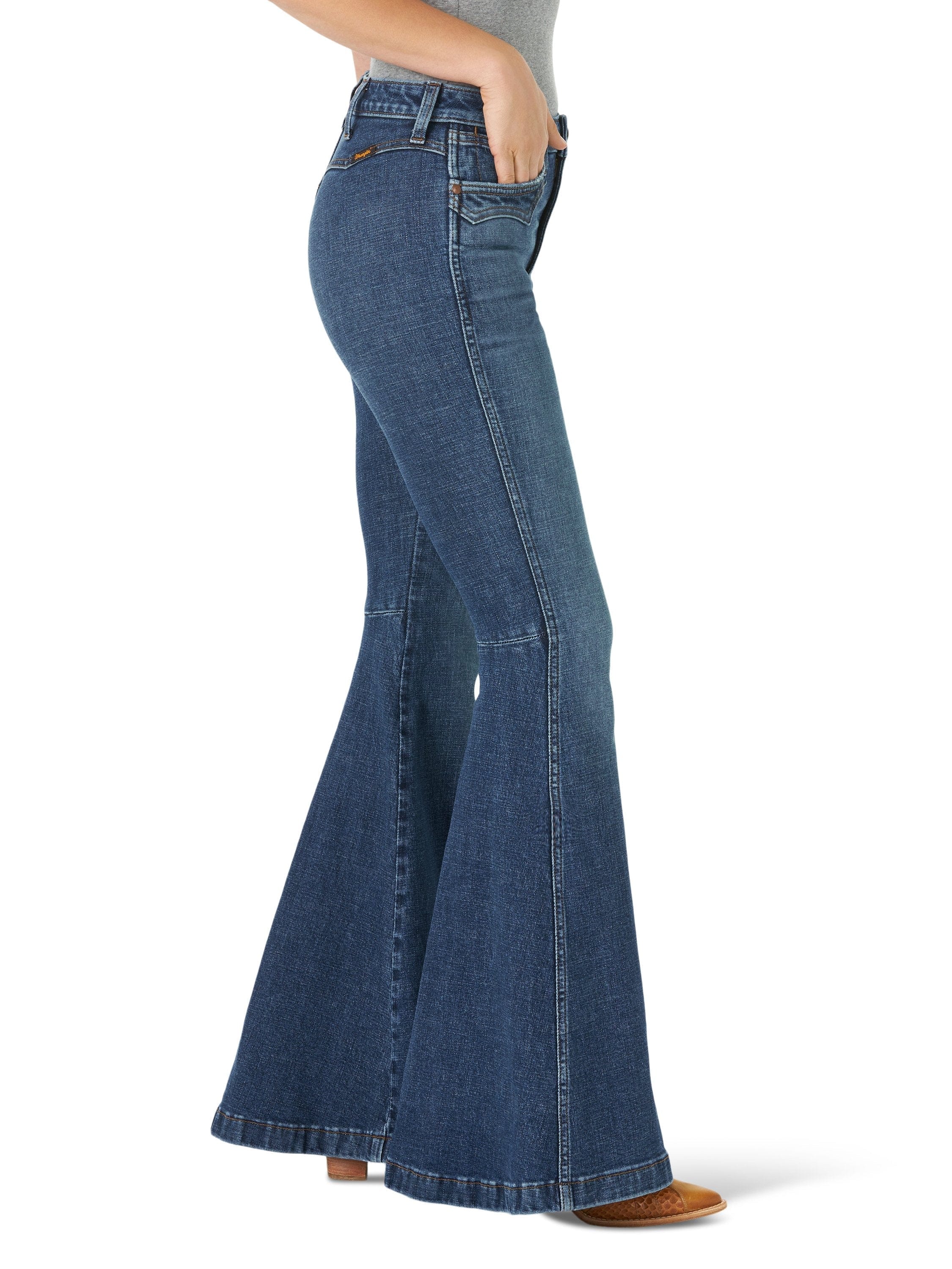 Wrangler Women's Retro Medium Wash High Rise Flare Jeans 11MPFJW - Image 3