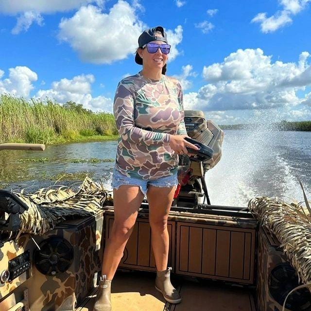 AF Waterfowl Old School w- Green and Brown Performance Long Sleeve Shirt - Image 3