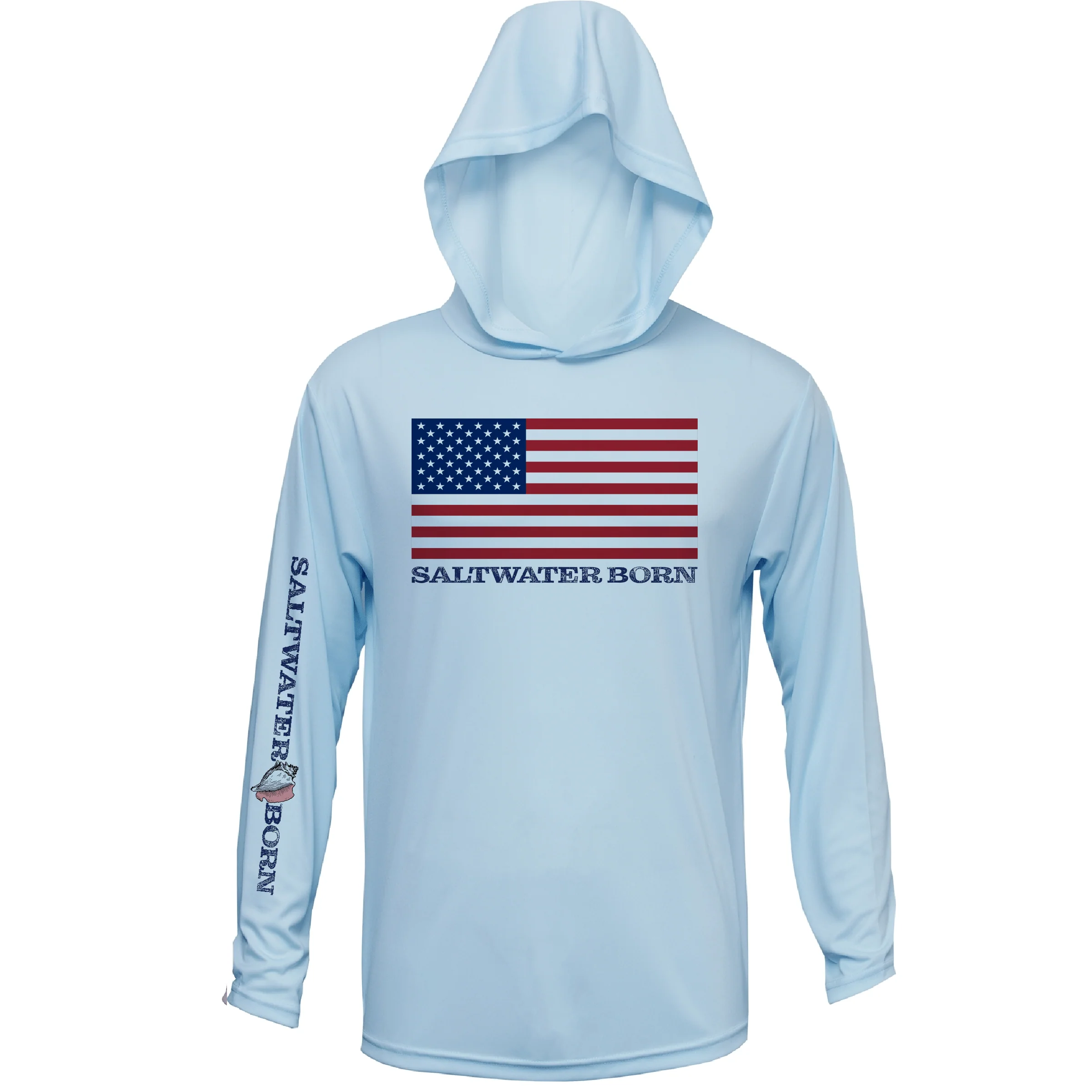 American Flag Long Sleeve UPF 50+ Dry-Fit Hoodie - Image 3