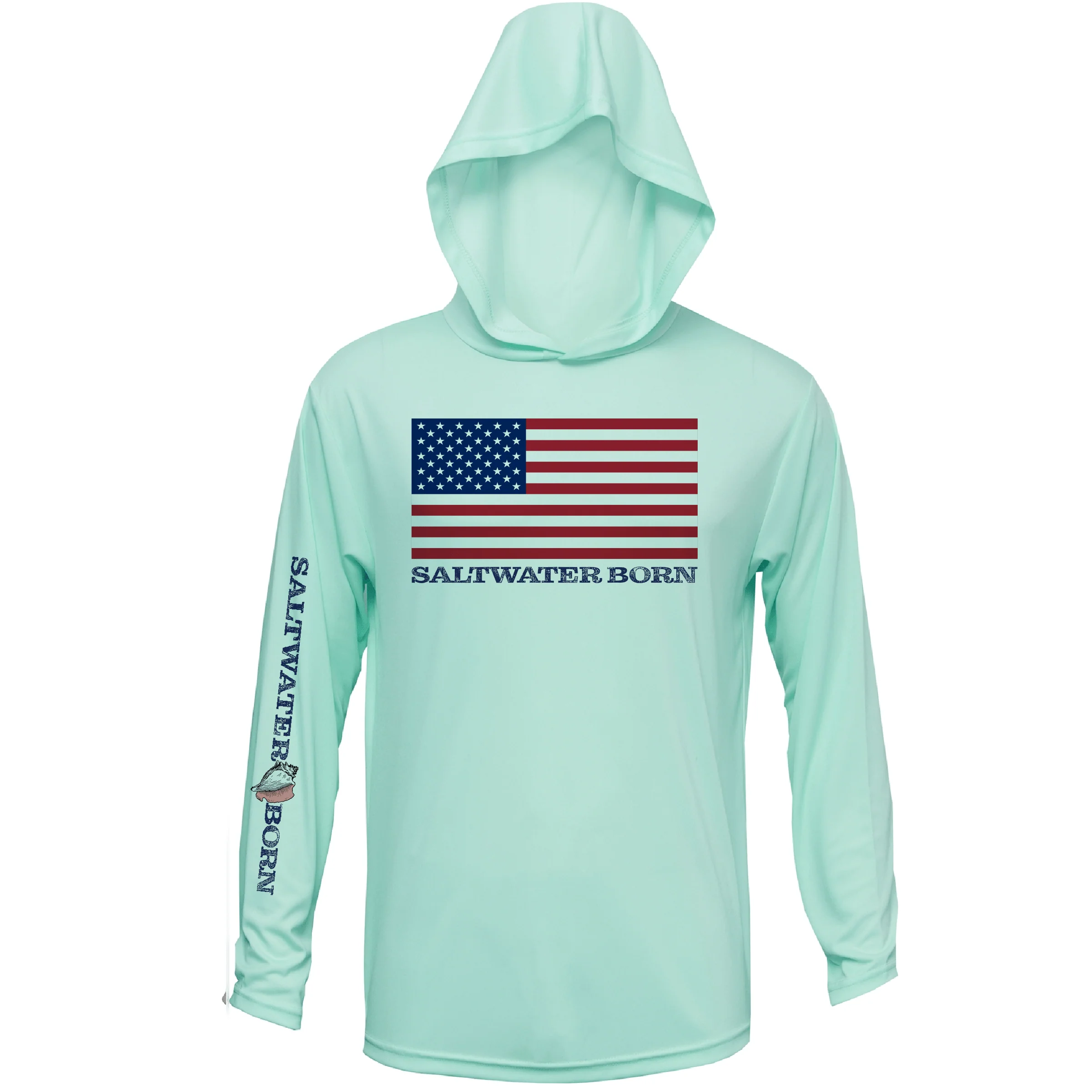 American Flag Long Sleeve UPF 50+ Dry-Fit Hoodie - Image 6