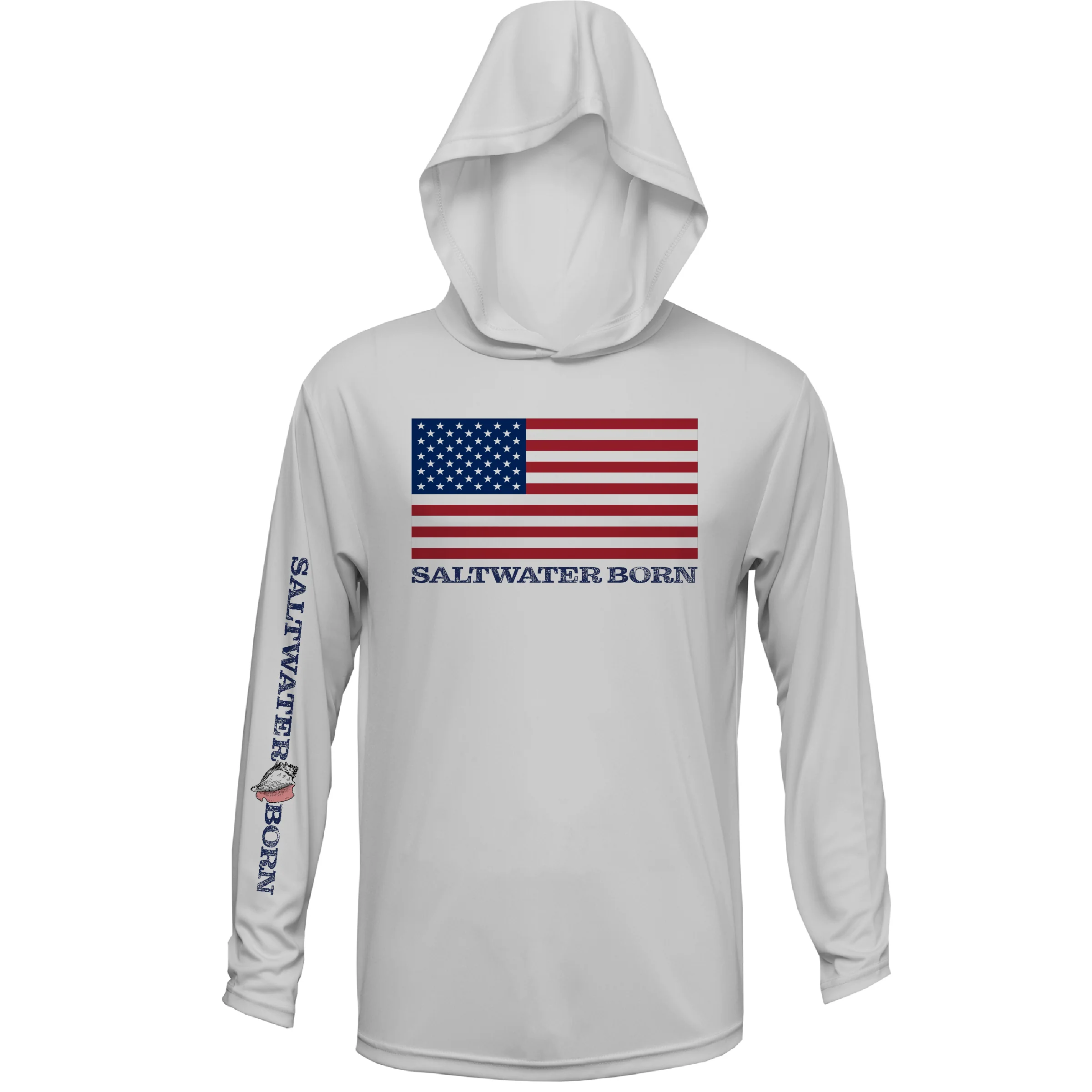 American Flag Long Sleeve UPF 50+ Dry-Fit Hoodie - Image 7