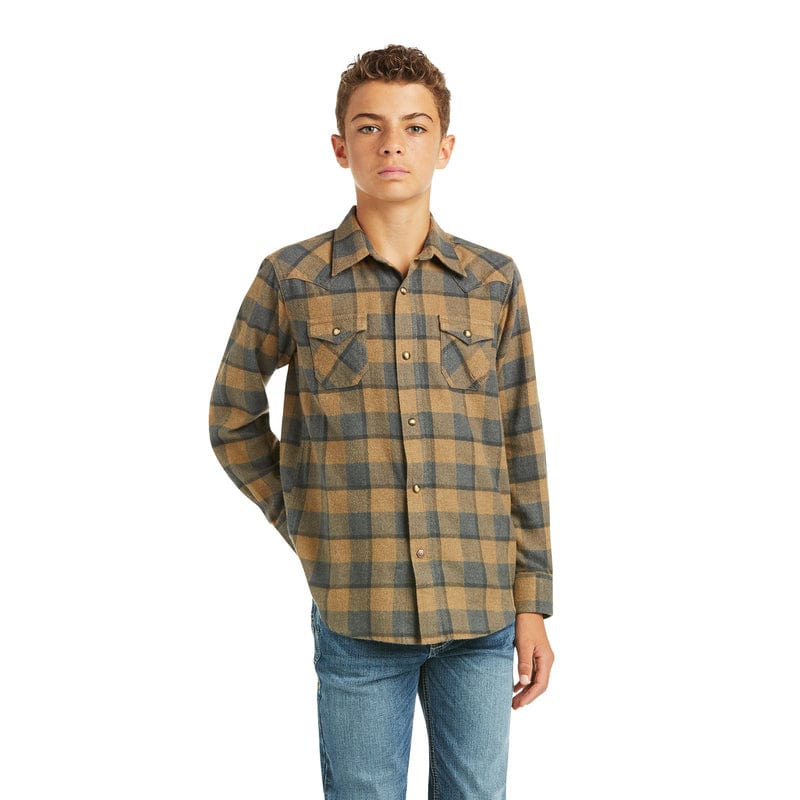 Ariat Boys Hartford Boardwalk Retro Fit Long Sleeve Snap Shirt 10037355