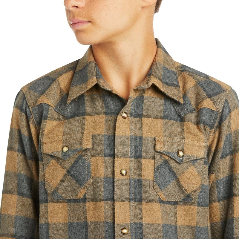 Ariat Boys Hartford Boardwalk Retro Fit Long Sleeve Snap Shirt 10037355 - Image 3
