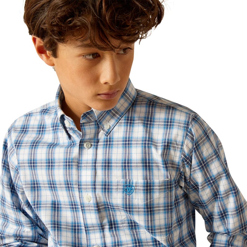 Ariat Boys Pro Series Phoniex Blue Classic Fit Long Sleeve Shirt 10048656 - Image 2