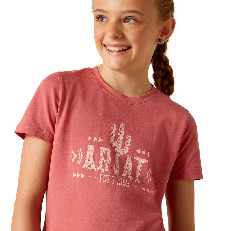 Ariat Girls Cactus Slate Rose Graphic T-Shirt 10048593 - Image 2