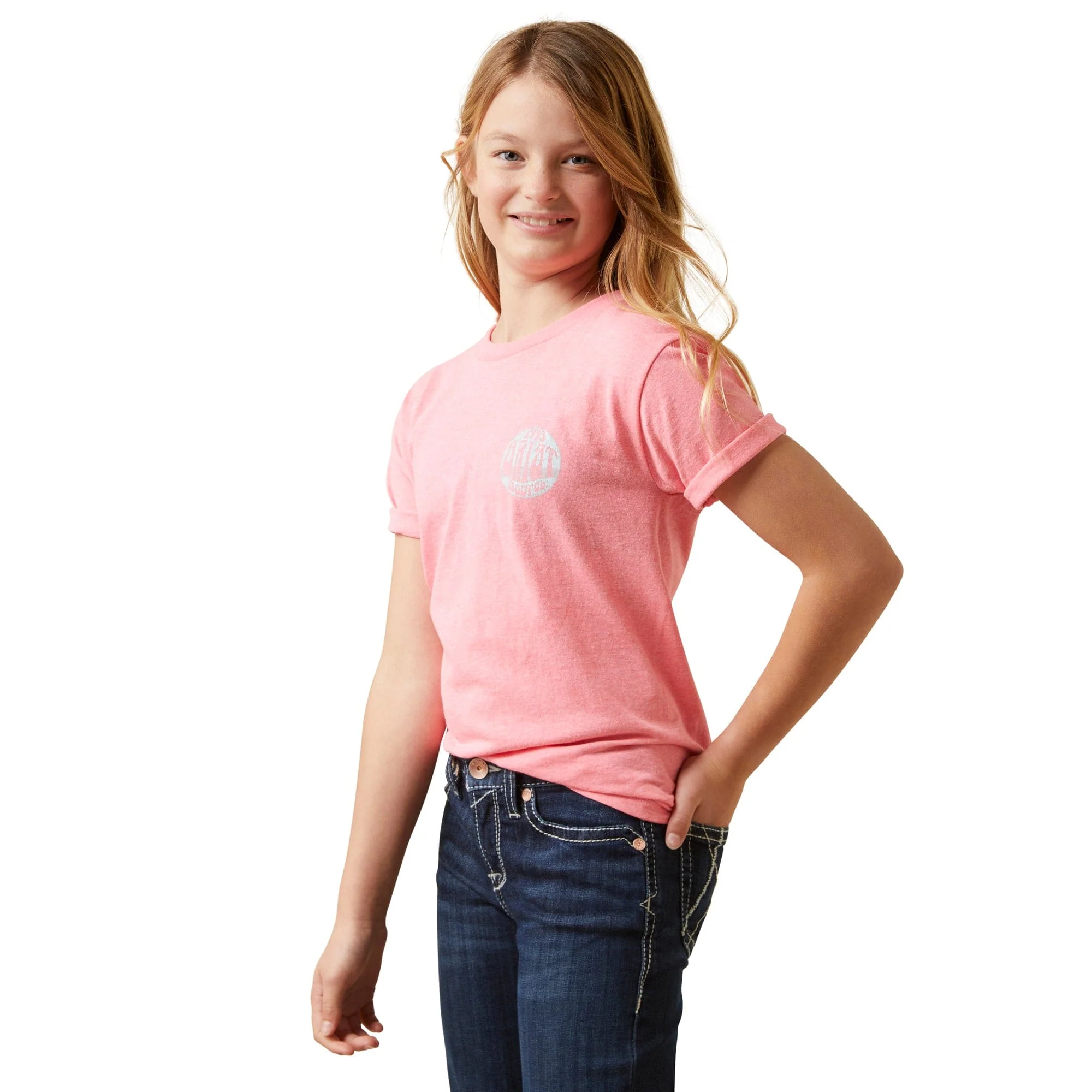 Ariat Girls Groovy Pink Tee 10045458 - Image 2
