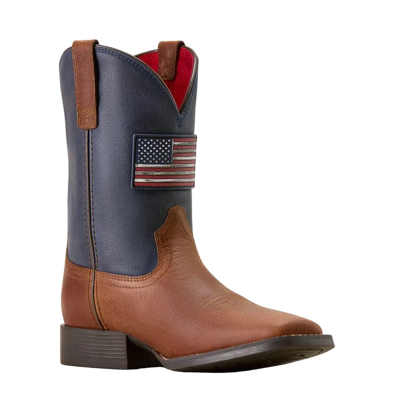 Ariat Kid's Hickory Smoke & Navy Freedom Rider Western Boot 10074213