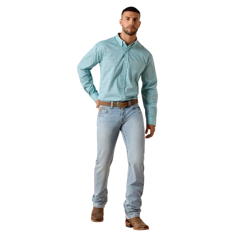 Ariat Men's Angel Blue Geo Print Wrinkle Free Andy Western Shirt 10071027 - Image 3