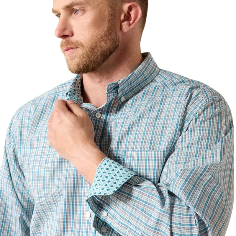Ariat Men's Angel Blue Plaid Wrinkle Free Antonio Western Shirt 10071028 - Image 4