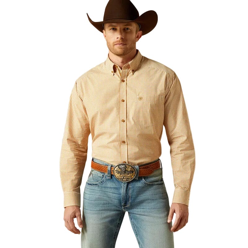 Ariat Men's Beige Pro Series Beckett Button Down Western Shirt 10062176