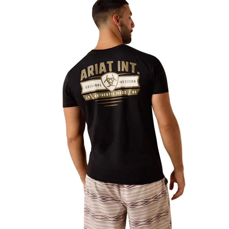 Ariat Men's Black Banner Badge T-Shirt 10073958 - Image 2