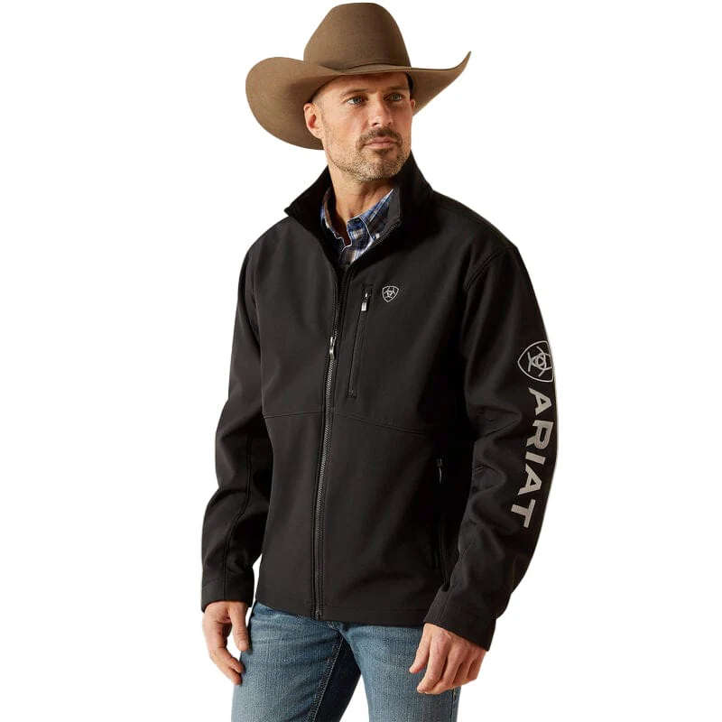 Ariat Men's Black Logo Full Zip Softshell Jacket 10062578