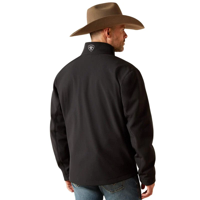 Ariat Men's Black Logo Full Zip Softshell Jacket 10062578 - Image 2