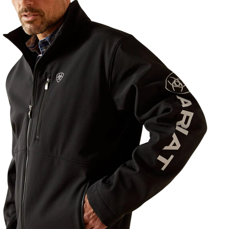 Ariat Men's Black Logo Full Zip Softshell Jacket 10062578 - Image 4