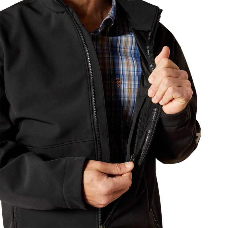 Ariat Men's Black Logo Full Zip Softshell Jacket 10062578 - Image 5