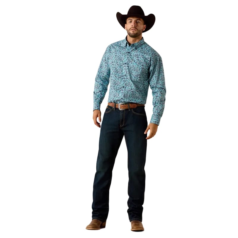 Ariat Men's Blue Elixir Phelps Classic Fit Western Shirt 10071602 - Image 3