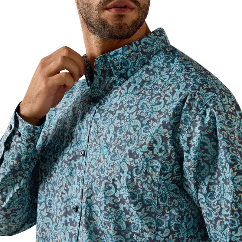 Ariat Men's Blue Elixir Phelps Classic Fit Western Shirt 10071602 - Image 4