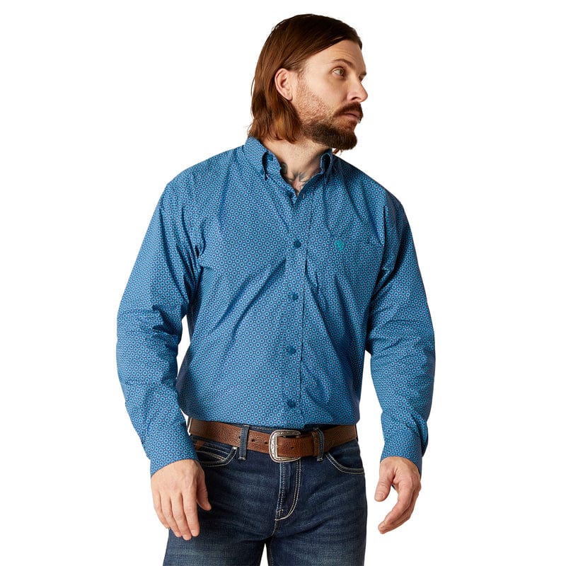 Ariat Men's Braxton Spellbound Teal Classic Fit Long Sleeve Western Shirt 10046222