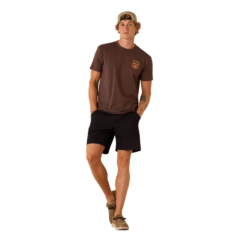 Ariat Men's Brown Heather Patriotic Badge T-Shirt 10073963 - Image 2
