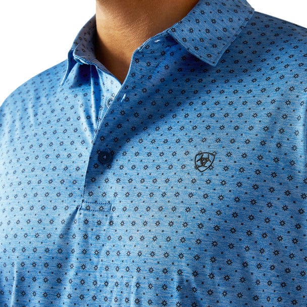 Ariat Men's Classic Blue Charger 2.0 Printed Polo Shirt 10058848 - Image 4