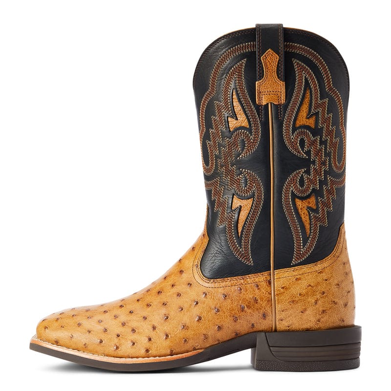 Ariat Men's Dagger Antique Saddle Full Quill Ostrich Square Toe Exotic Western Boots 10042474 - Image 2