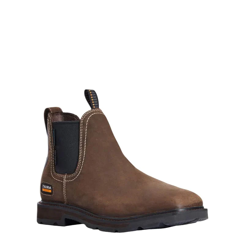 Ariat Men's Dark Brown Groundbreaker Waterproof Steel Toe Chelsea Boot 10034148