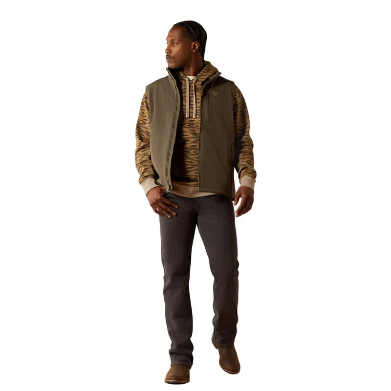 Ariat Men's Dark Green Heather Logo Softshell Vest 10062591 - Image 3