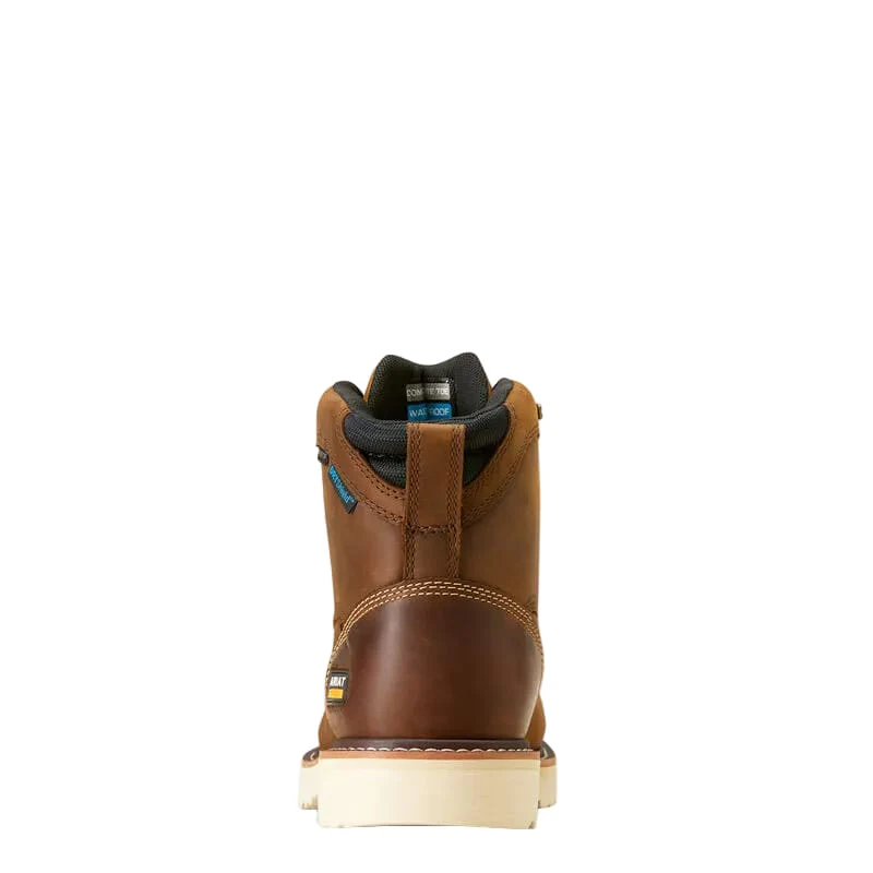 Ariat Men's Distressed Brown Rebar 6" Waterproof Comp Toe Work Boot 10046876 - Image 5