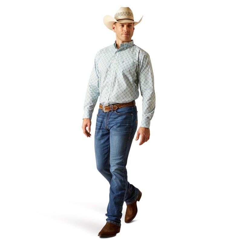 Ariat Men's Eamon Blue Haven Classic Fit Long Sleeve Button Down Shirt 10051263 - Image 4