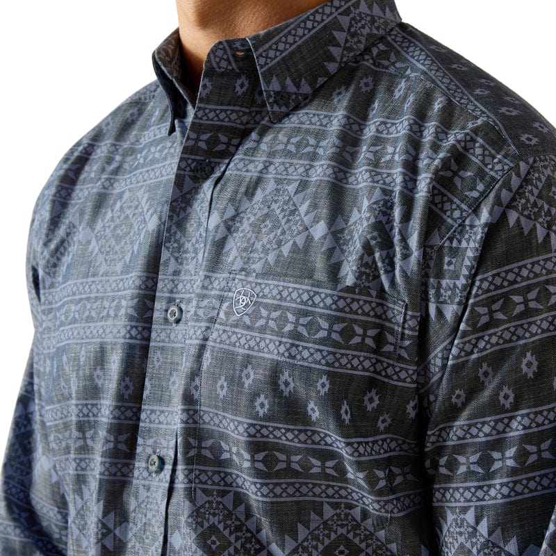 Ariat Men's Eddie Navy Classic Fit Long Sleeve Button Down Western Shirt 10051264 - Image 2