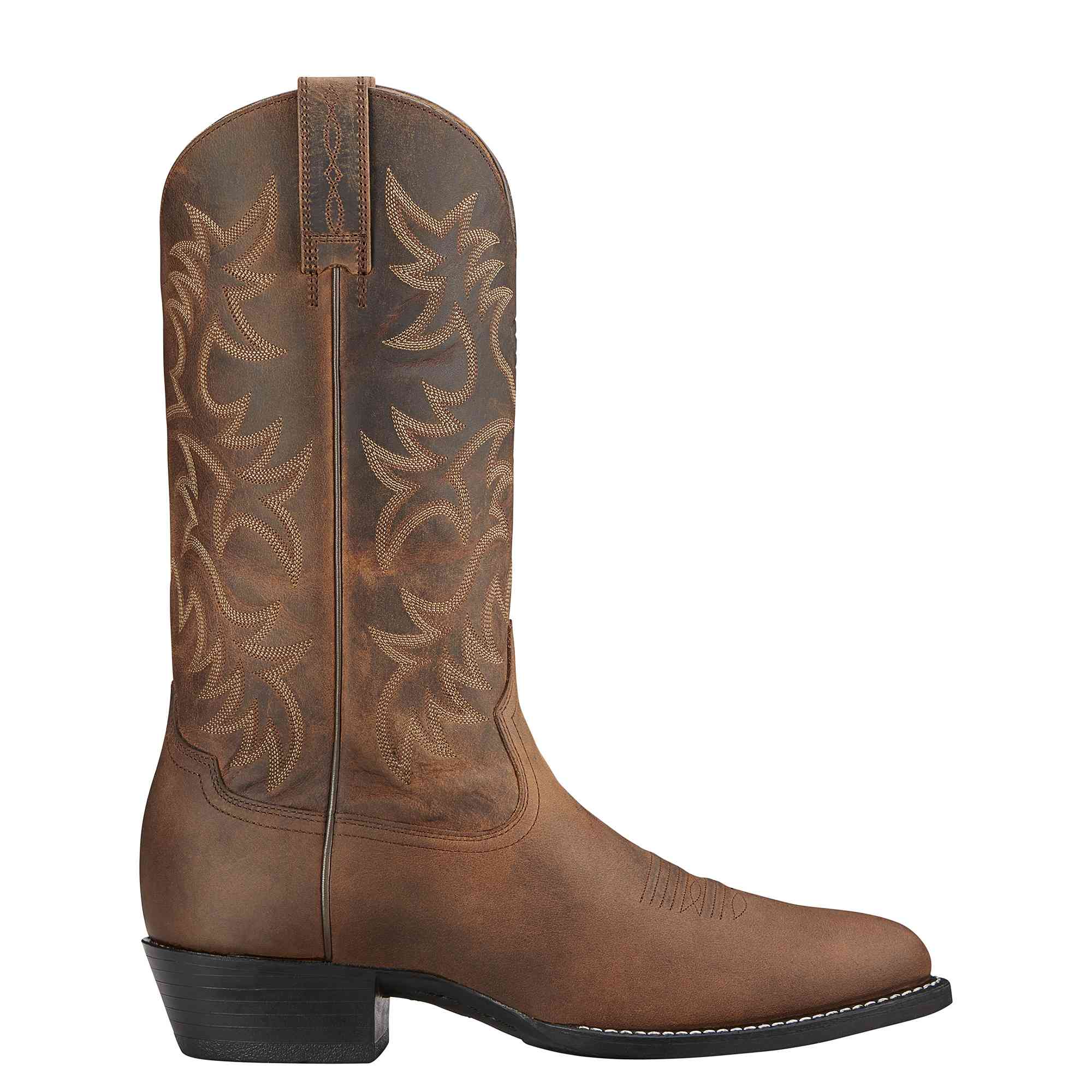 Ariat Men's Heritage Distressed Brown  R Toe Western Boots 10002204 - Image 3