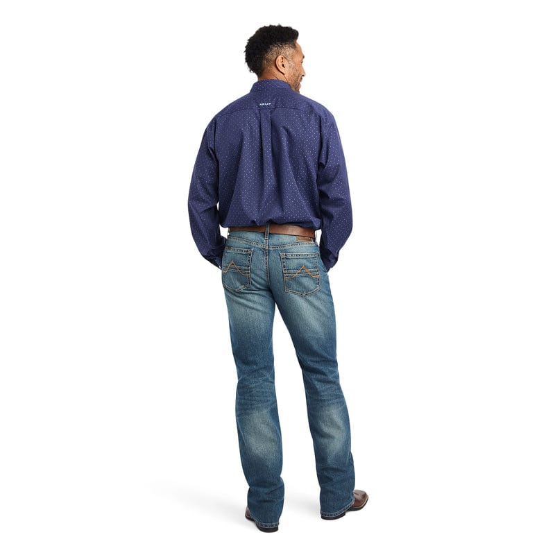 Ariat Men's Izik Midnight Sail Wrinkle Free Classic Fit Long Sleeve Shirt 10042320 - Image 2