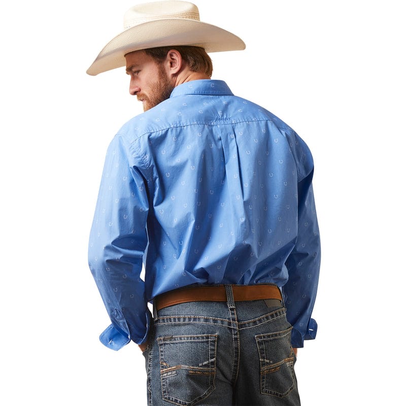 Ariat Men's Leroy Chambray Blue Classic Fit Long Sleeve Button Down Shirt 10043792 - Image 3