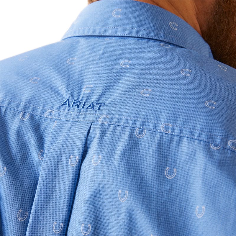 Ariat Men's Leroy Chambray Blue Classic Fit Long Sleeve Button Down Shirt 10043792 - Image 5