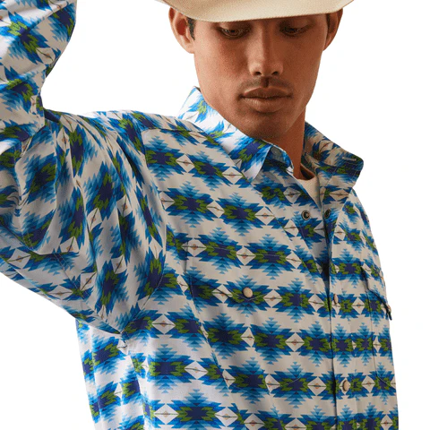 Ariat Men's Levi White Classic Fit Long Sleeve Shirt 10043793 - Image 6