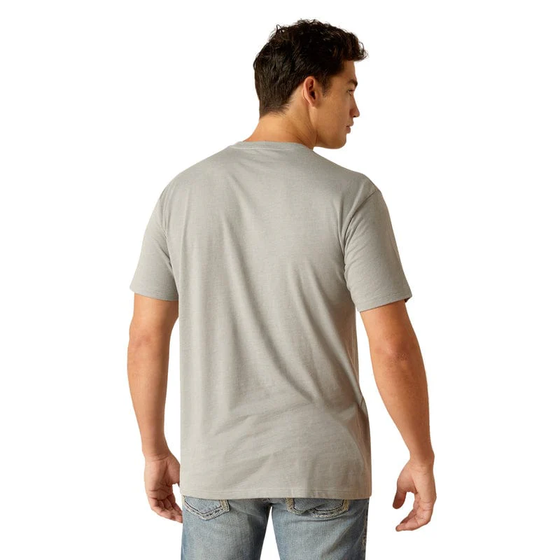 Ariat Men's Mexico Camo Flag Stone Heather Short Sleeve Graphic T-Shirt 10051751 - Image 3