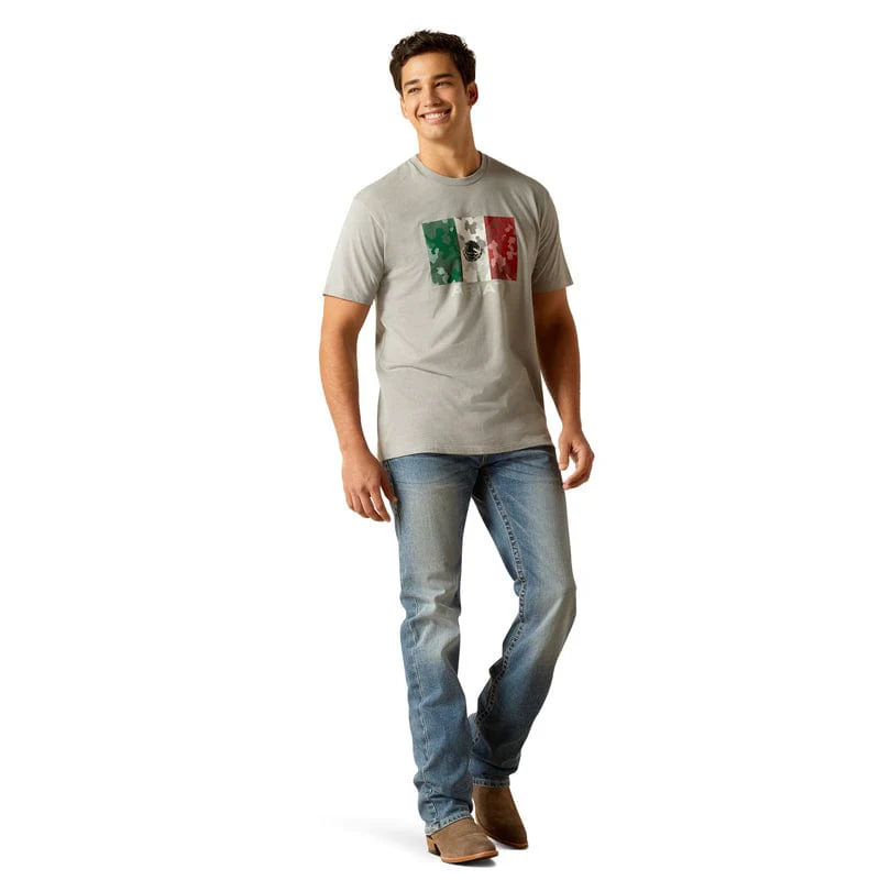 Ariat Men's Mexico Camo Flag Stone Heather Short Sleeve Graphic T-Shirt 10051751 - Image 4
