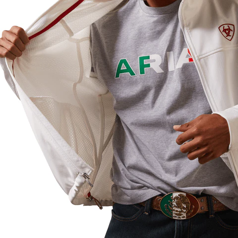 Ariat Men's New Team White Soft Shell Jacket 10043549 - Image 4