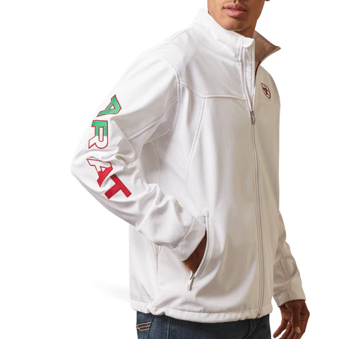 Ariat Men's New Team White Soft Shell Jacket 10043549 - Image 5