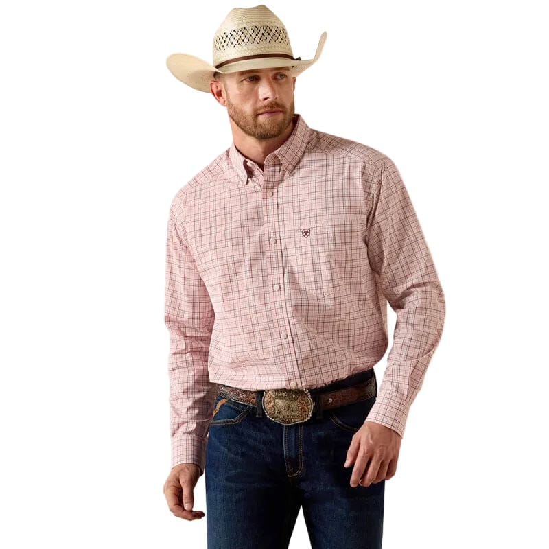 Ariat Men's Peach Plaid Pro Series Theoden Classic Western Shirt 10071584